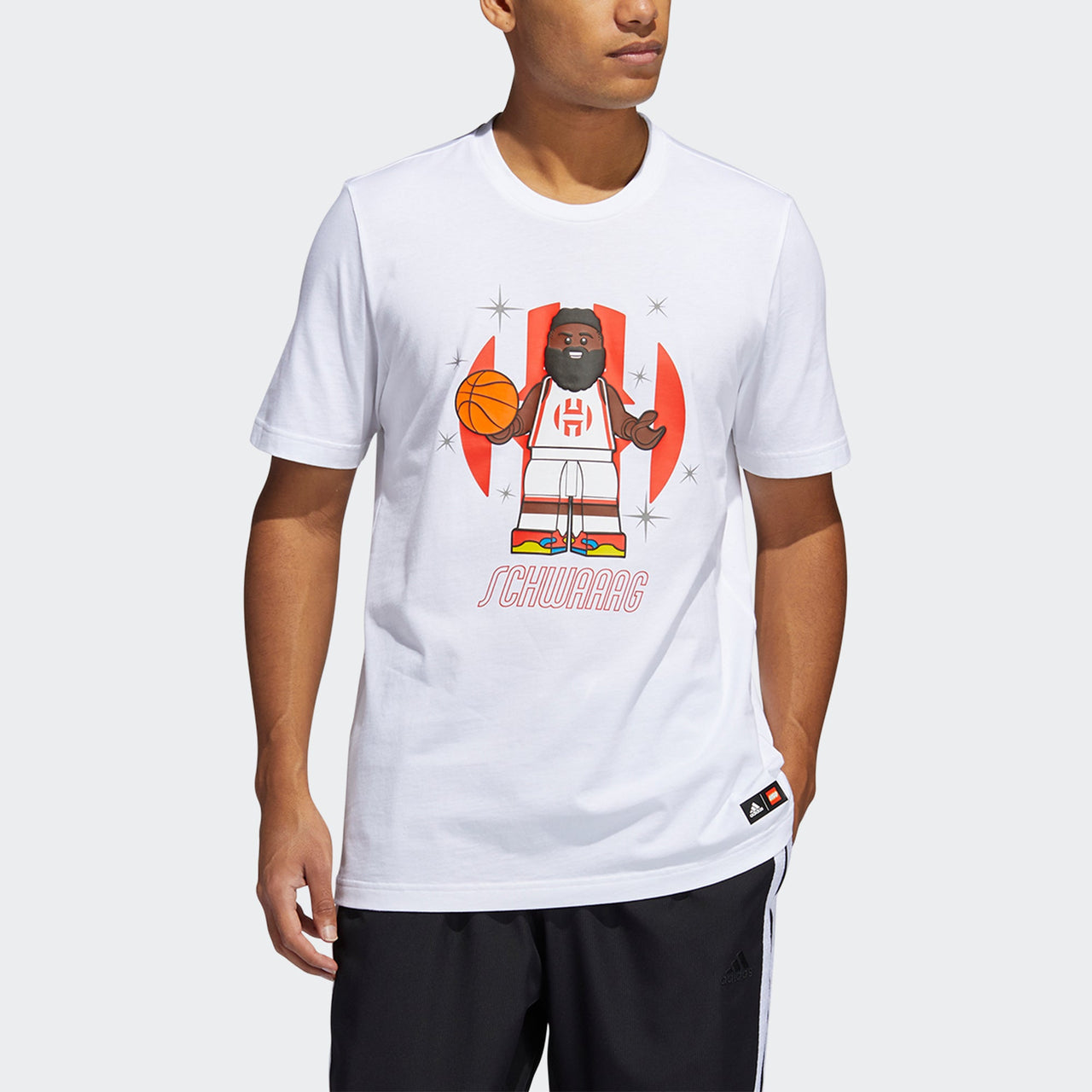 adidas x LEGO Harden Tee 'White Orange' HA7058