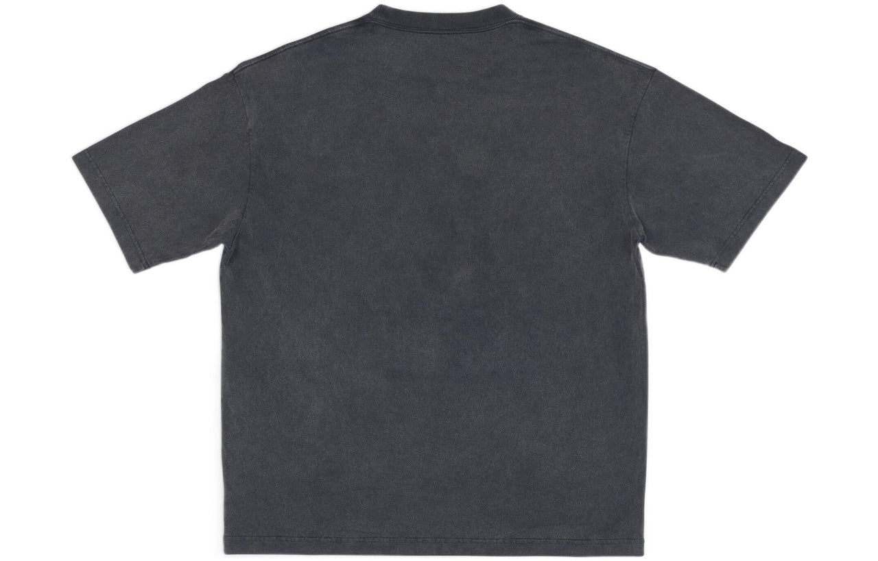Balenciaga Varsity Logo Short Sleeve T-Shirt 'Washed Black' 612966TMV981000