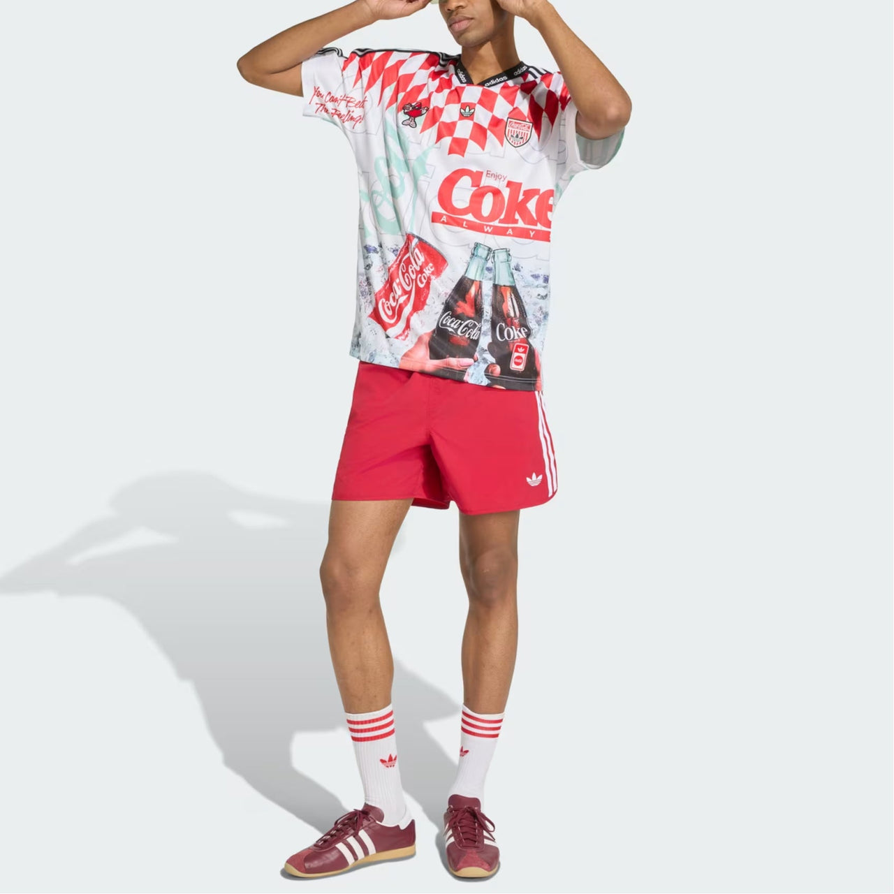 adidas x Coca-Cola Classic Sport Mash-Up Jersey Asia Sizing 'White Multicolor' KY2106