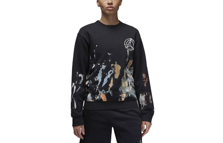 Air Jordan Artist Series by Jammie Holmes Fleece Crew-Neck Sweatshirt 'Black' FB6990-010