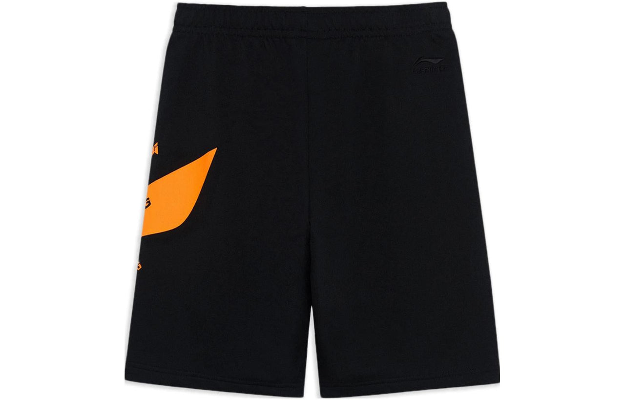 Li-Ning Graphic Shorts 'Black Orange' AKST647-1