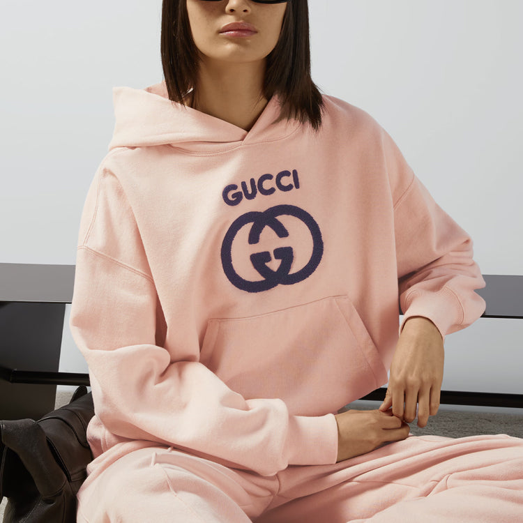(WMNS) Gucci Cotton Jersey Sweatshirt With Embroidery 'Light Pink' 768122-XJF8S-5874