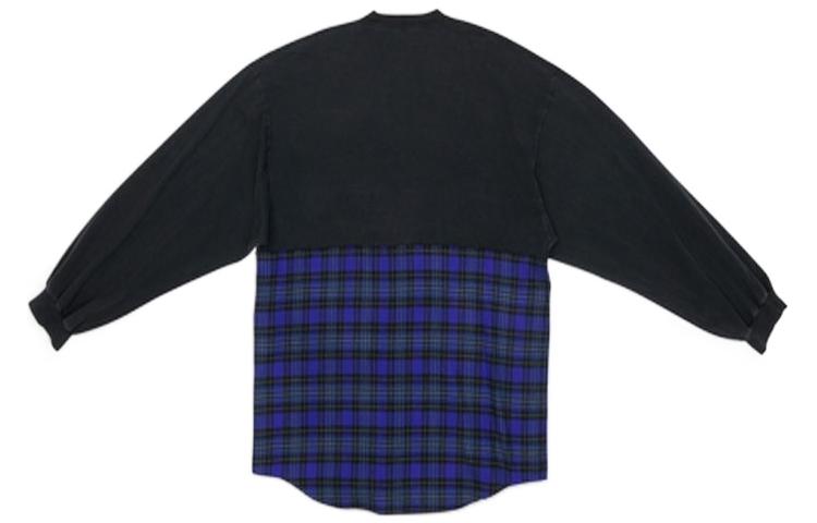 Balenciaga BB Authentic Patched Long Sleeve T-Shirt 'Black Blue' 698227TMM085212
