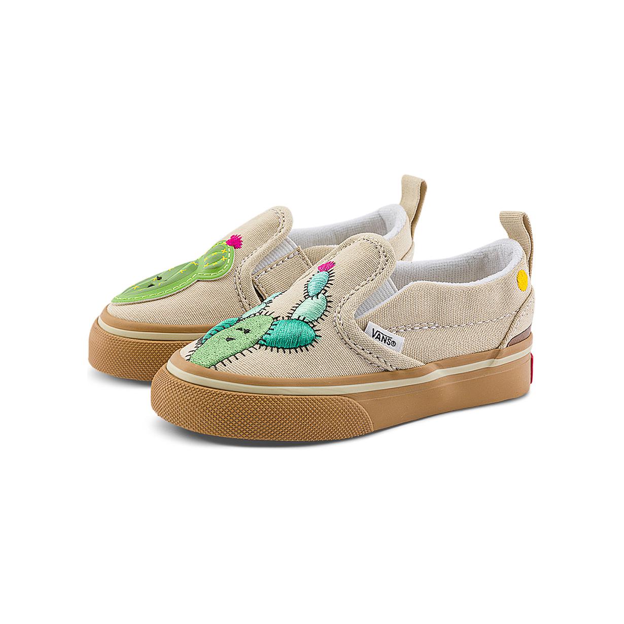 (TD) Vans Slip-on Cactus Shoes 'Beige Green' VN000CPSGRN