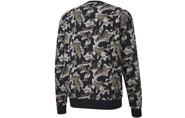 PUMA Long Sleeve Crew Neck Pullover 'Black Camo' 582776-01