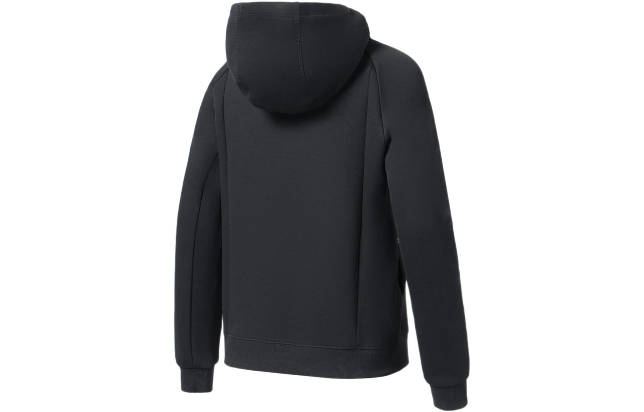 Li-Ning Fitness Series Logo Printing Cardigan Hoodie Black AWDS030-3