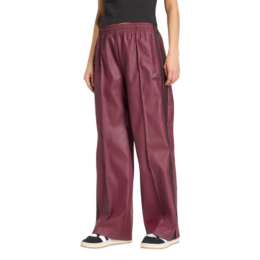 (WMNS) adidas Firebird Loose Pleather Pant Asia Sizing 'Maroon' KU1807