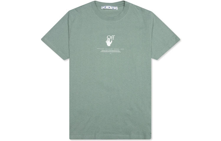Off-White SS21 Pattern Cartoon Printing Short Sleeve Green OMAA027R21JER0085041
