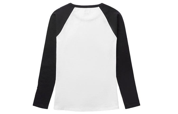 (WMNS) Vans lady Black White raglan sleeve Grid Printing Long Sleeves T-shirt White Black-White VN0A47Y5YB2
