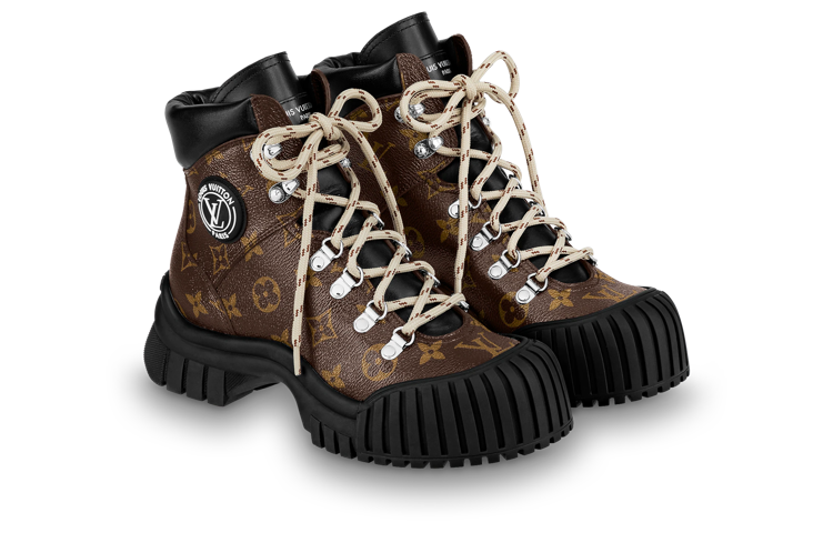 (WMNS) حذاء بوت مسطح من LOUIS VUITTON Ruby Ranger "بني اللون مع أسود" 1AALYG