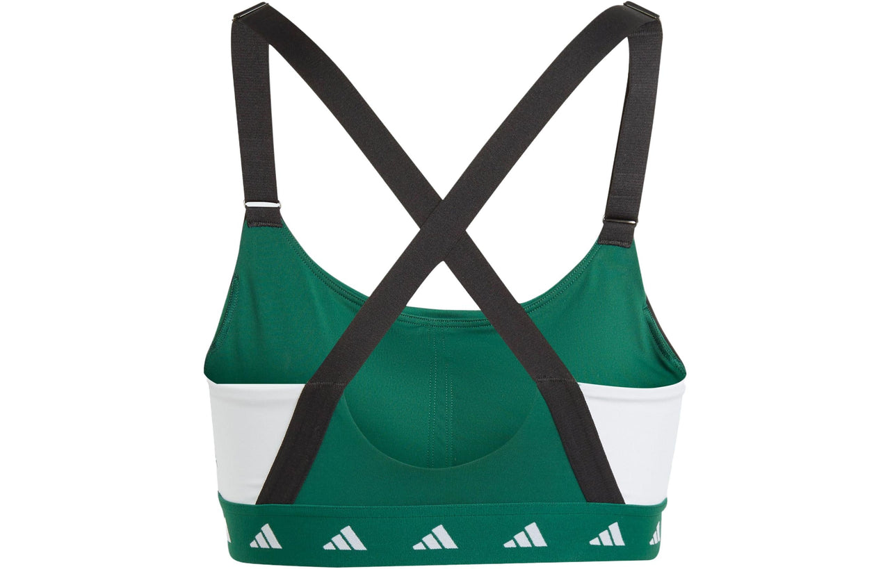 (WMNS) adidas Powerimpact Training Medium-support Techfit Colorblock Bra 'Collegiate Green White Black' IK6156