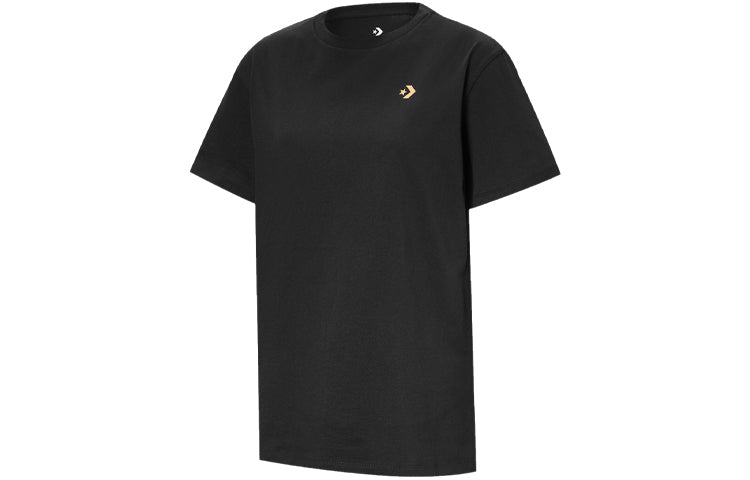 (WMNS) Converse Back Printing Sports Short Sleeve Black 10019564-001