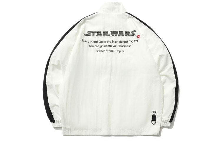 Li-Ning x Star Wars Logo Half Zip Pullover 'White Black' AJDR225-1