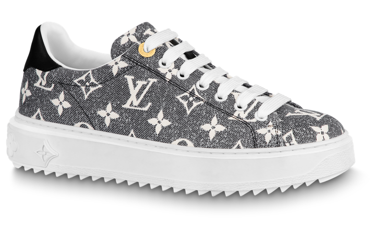 (WMNS) LOUIS VUITTON Time Out Sneakers 'Grey Denim Monogram' 1AAW2Q