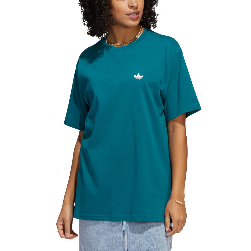 adidas originals Solid Color Logo Sports Short Sleeve Couple Style Green HE2905