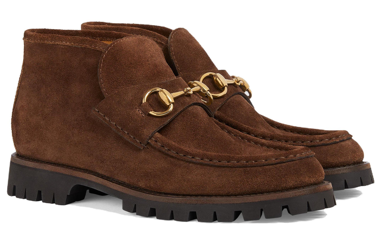 (WMNS) Gucci Horsebit Ankle Boot 'Brown Suede' 764206-0PV00-2206
