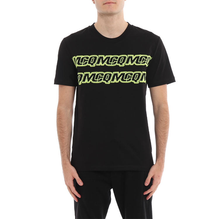 Alexander McQueen SS21 Embroidered Alphabet Logo Short Sleeve Tee 'Black Green' 277605-RNT30-1000