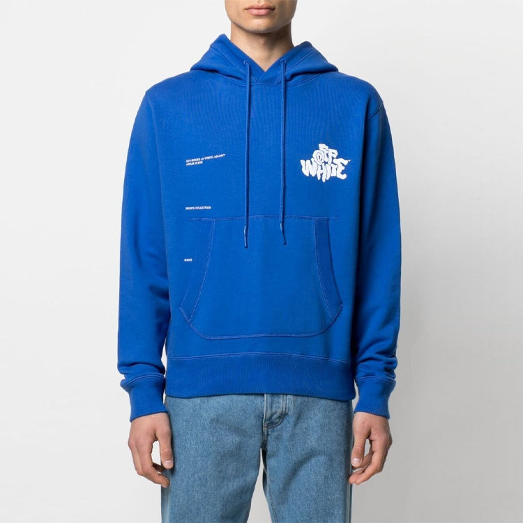 Off-White SS21 Logo Alphabet Printing Drawstring Loose Fit Blue OMBB074S21FLE0044501