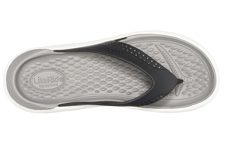 Crocs LiteRide Beach Flip-Flops Black Gray 'Black Grey' 205182-05M
