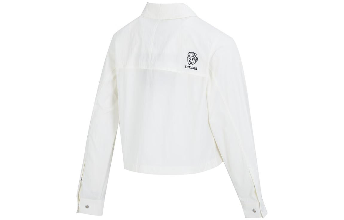 (WMNS) Skechers Logo Printed Shirt 'White Pink' L223W036