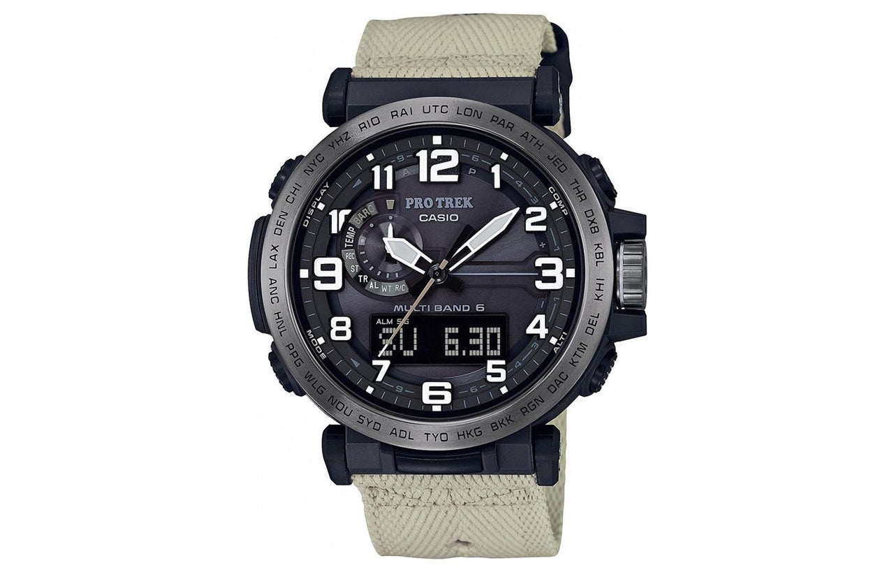 Men's CASIO Protrek Series Fully Automatic Calendar Strap 100m Waterproof Solar Powered Quartz Watch Mens PRW-6600YBE-5
