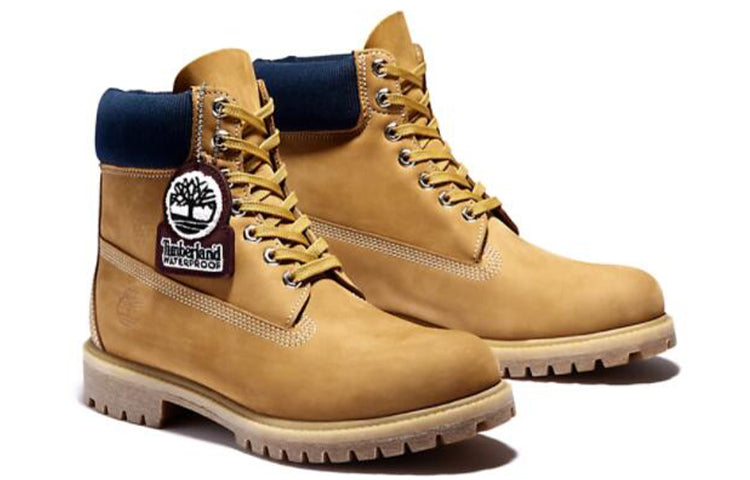 Timberland 6 Inch Premium Waterproof Boots 'Wheat Nubuck Blue Collar' A2DVF231