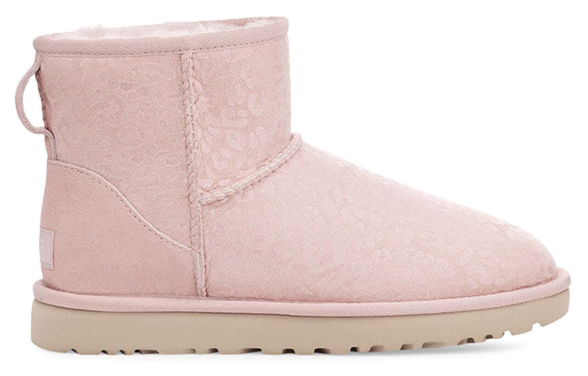 (WMNS) UGG Classic Mini Snow Leopard Fleece Lined Pink 1113494-QRT