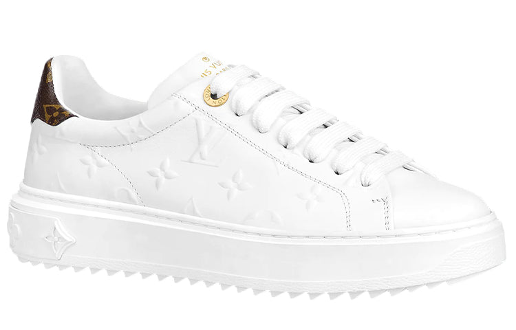 (WMNS) حذاء رياضي LOUIS VUITTON Time Out باللون الأبيض مع شعار أبيض 1A9HBT
