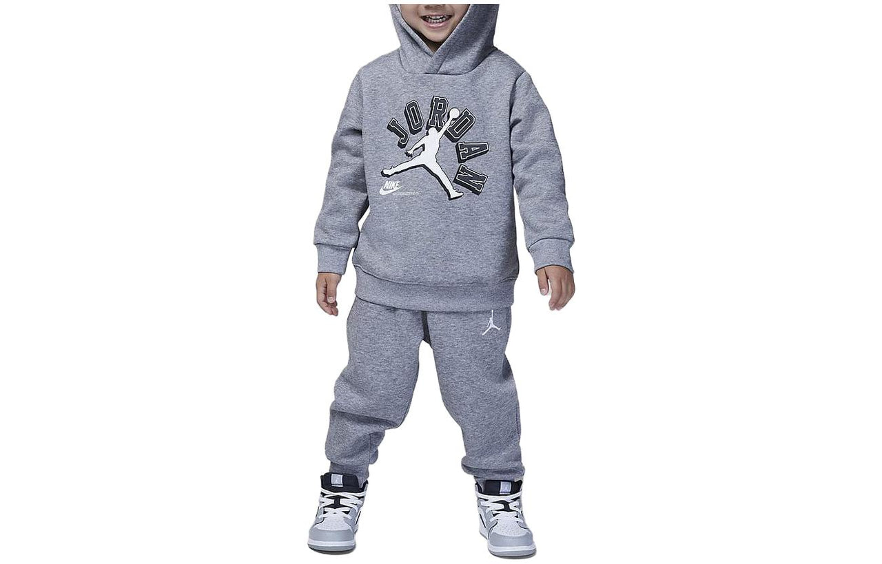 (TD) Air Jordan Varsity Logo Hoodie Pants Set 'Grey' FZ1780-091