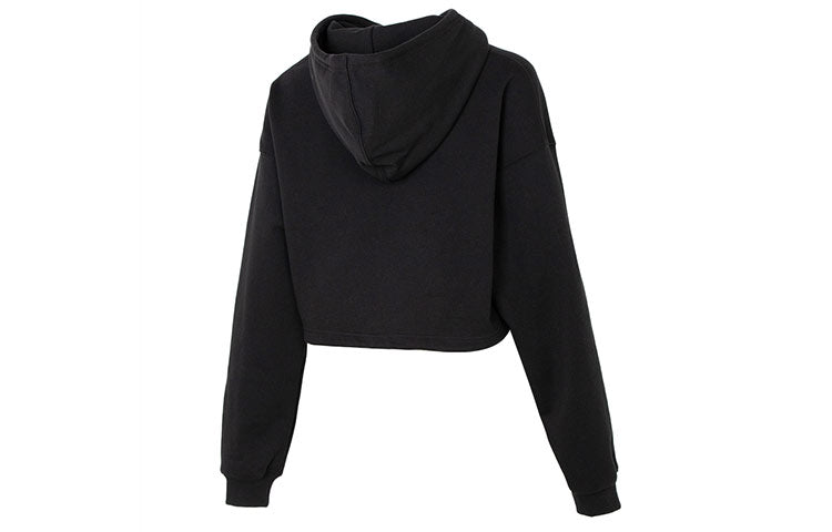 (WMNS) Skechers x Romantic Crown Long Sleeve Hoodies 'Black White' L123W001-00L0