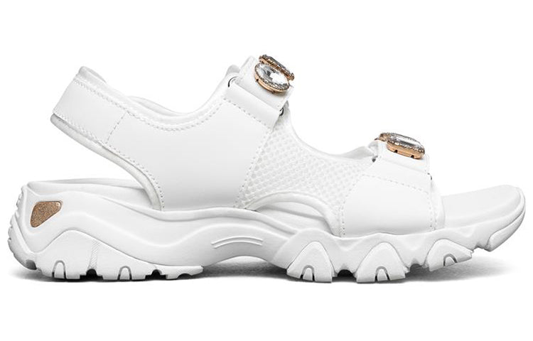 (WMNS) Skechers D'Lites 2.0 Simple and Stylish Sandals White 32994-WHT