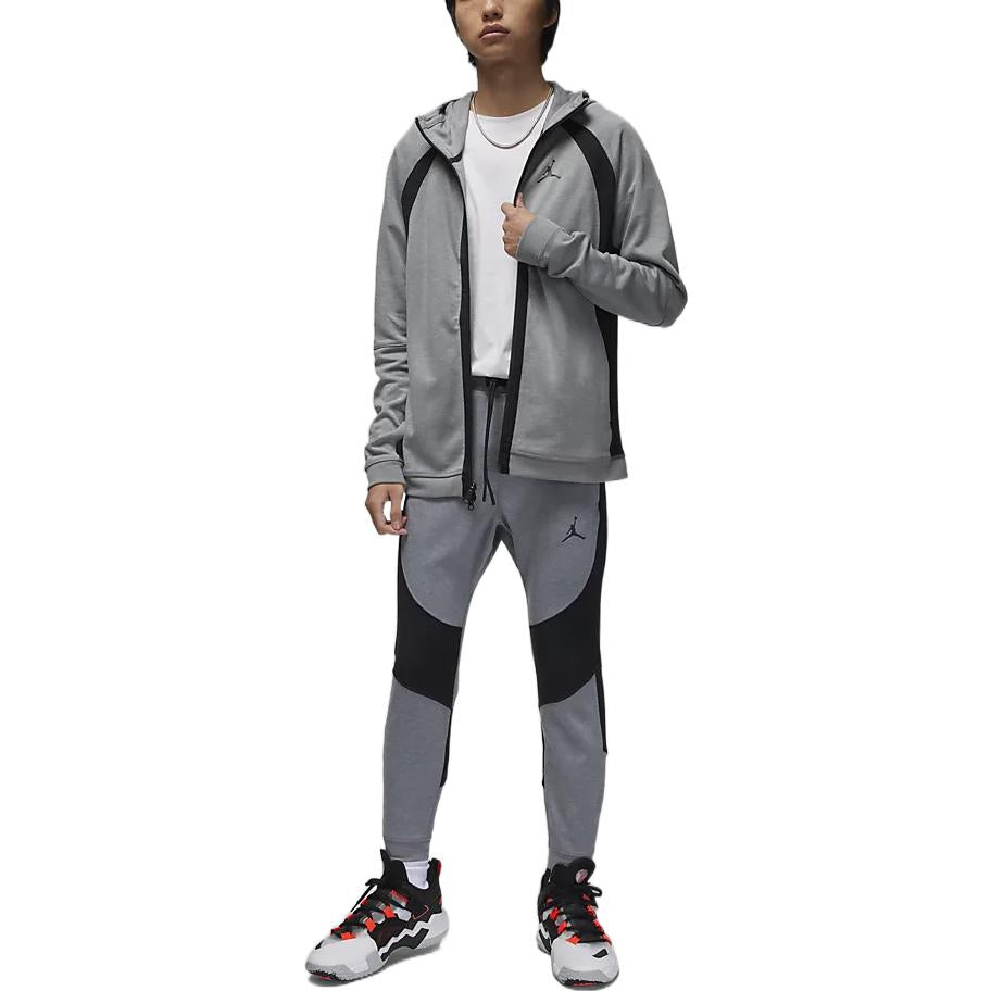 Air Jordan Colorblock Lacing Sports Pants Men's Black Grey DQ7322-091