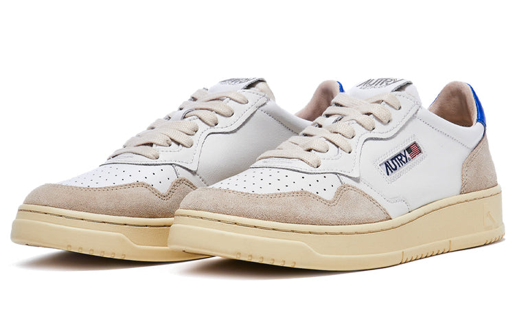 AUTRY Medalist Low Leather and Suede 'White Beige Blue' AULM-LS49