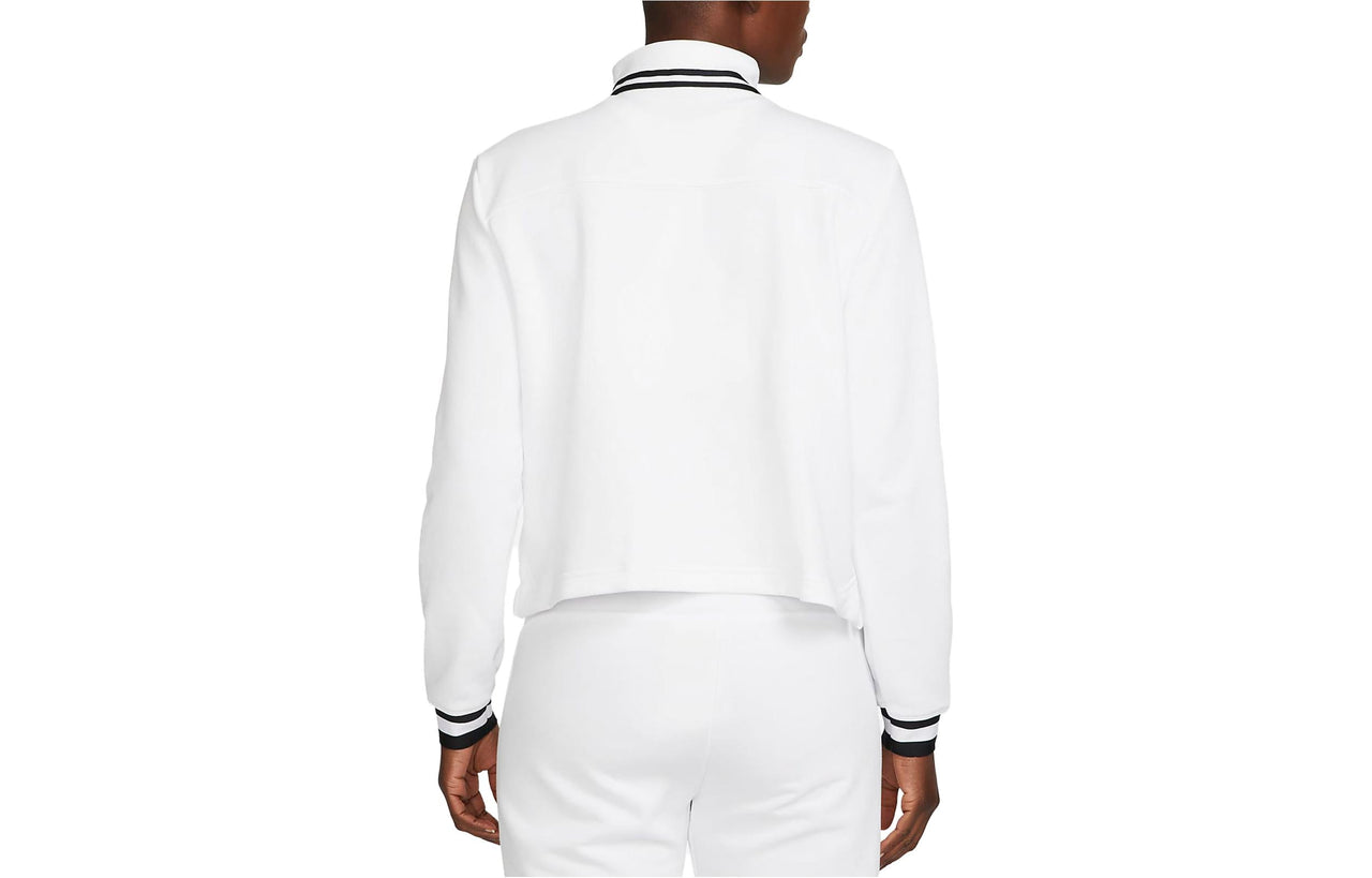 (WMNS) Nike Court Dri-FIT Heritage French Terry Tennis Top Asia Sizing 'White' FB4152-100