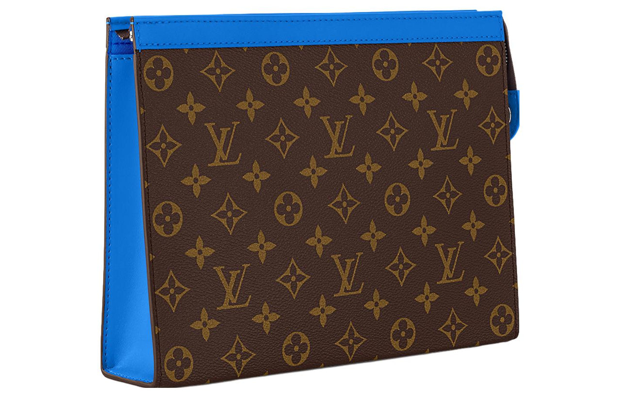 LOUIS VUITTON Pochette Voyage MM Monogram Macassar Canvas 'Blue' M82856