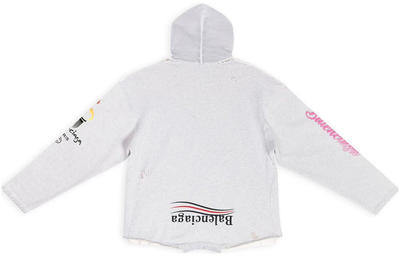 Balenciaga Paris Upside Down Hoodie Oversized 'White' 698156TMVD19000