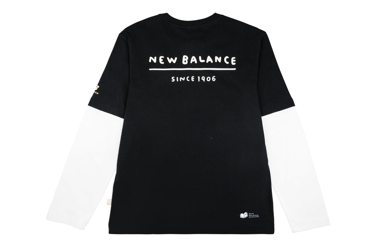 New Balance x Zero Per Zero Colorblock Long Sleeve Tee Asia Sizing 'Black White' NDA47013-BK