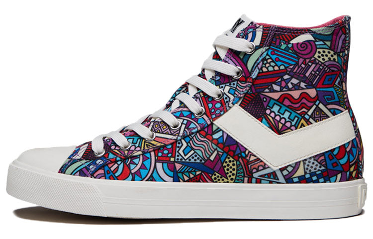 (WMNS) PONY Shooter High Canvas Shoes White Label Multicolor 01W1SH09MO