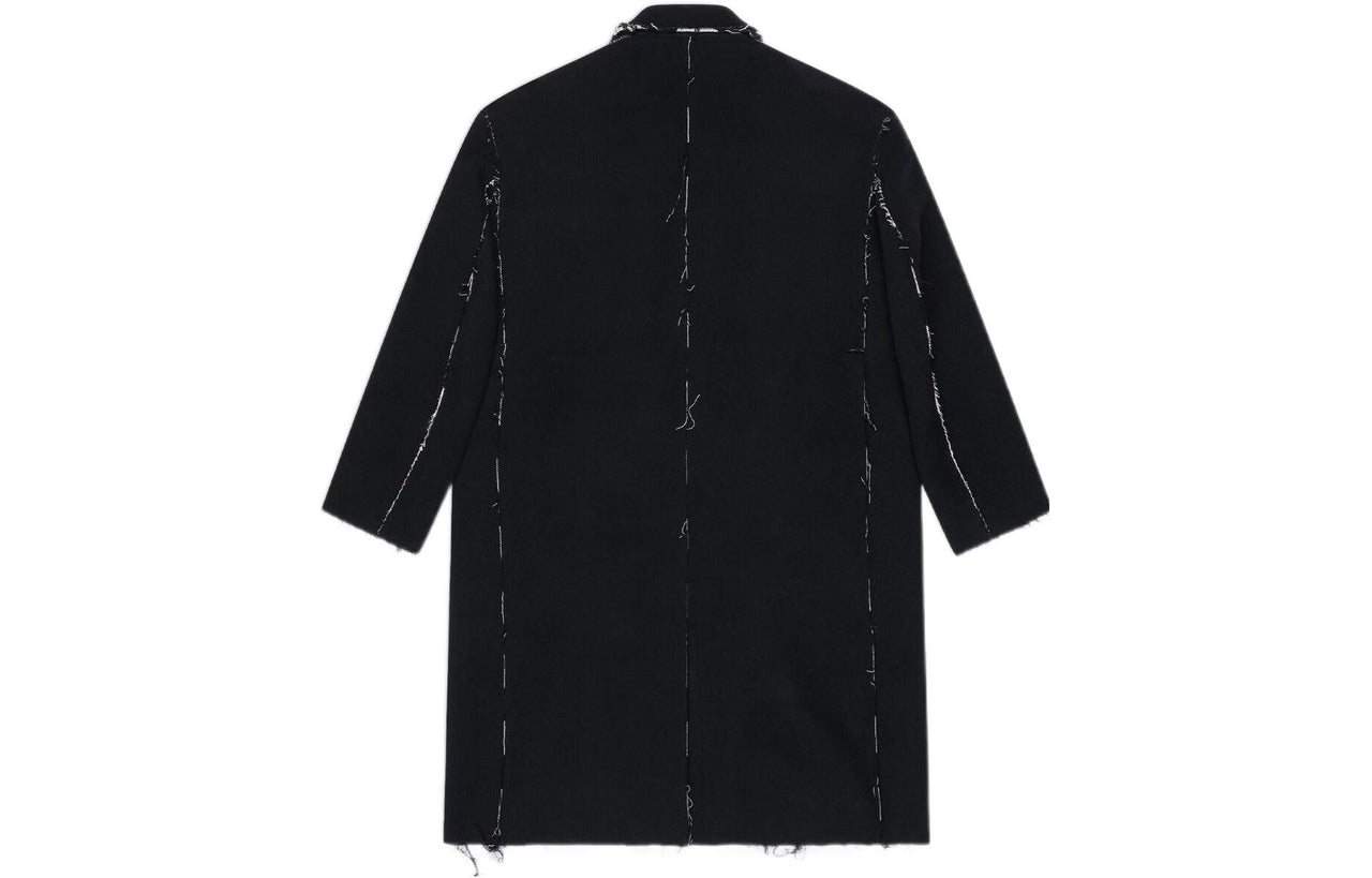 Balenciaga Raw Edge Buffalo Check Coat Oversized 'Black White' 704487TMU181070