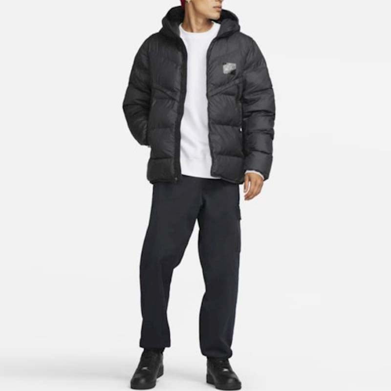 Nike Solid Color Zipper Hooded Jacket Men's Black DX2039-010
