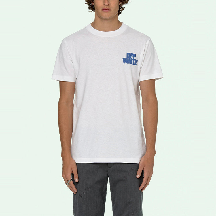 Off-White SS21 Back Logo Printing Short Sleeve White OMAA027R21JER0050140