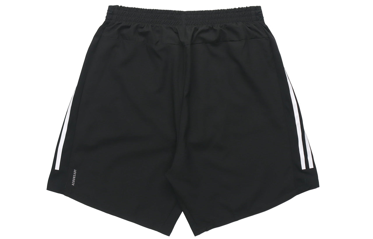 adidas Reflective Logo Stripe Loose Sports Shorts Black GQ9352
