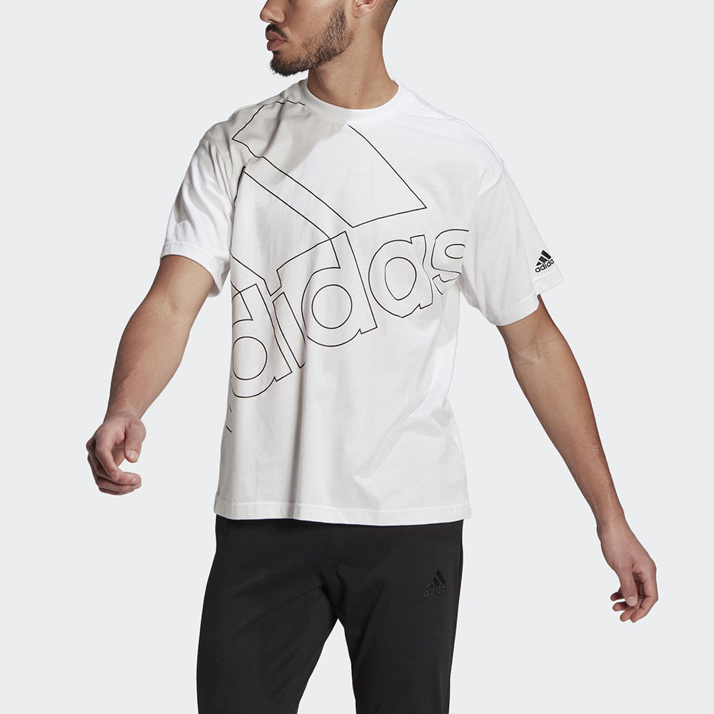 adidas originals U Favs Q1 T Large Logo Printing Sports Round Neck Short Sleeve White GK9424