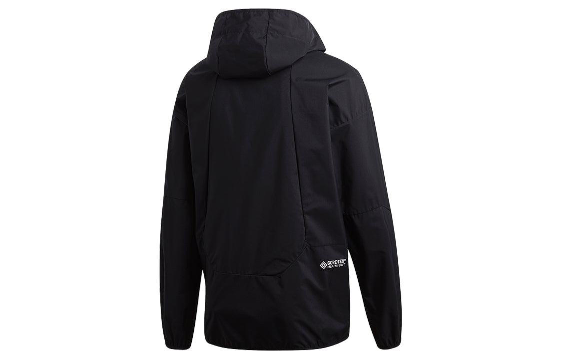 جاكيت واقي من الرياح بغطاء رأس واقٍ من المطر من adidas originals Wb Karkaj Outdoor Sports أسود DV2000