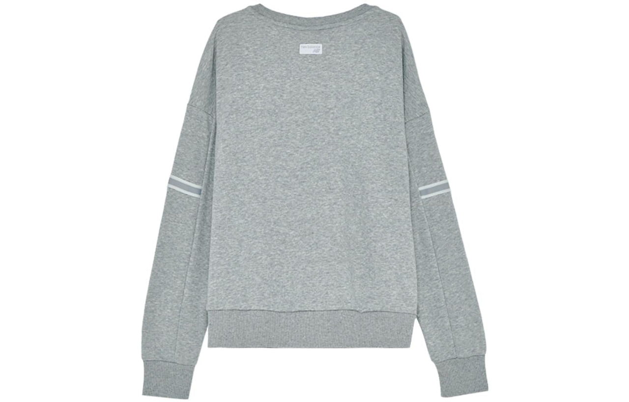 (WMNS) New Balance Classic Sweatshirt Asia Sizing 'Grey White' AWT91551-AG