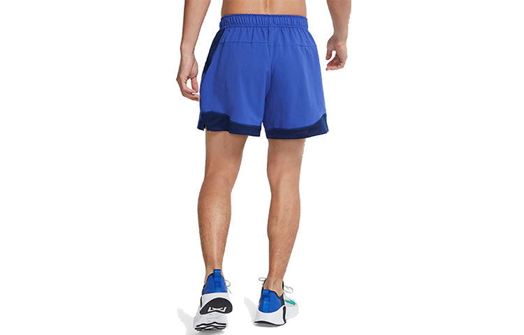 Nike Loose Big Pocket Splicing Design Sports Training Shorts Blue CU5019-430
