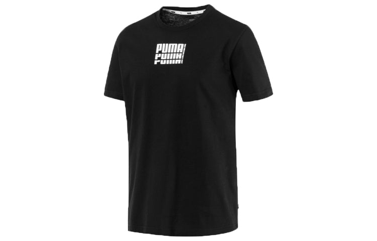 PUMA Alphabet Printing Round Neck Short Sleeve Black 853907-01