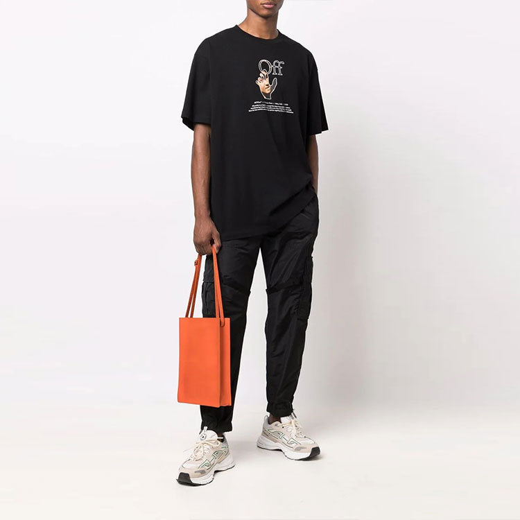Off-White FW21 Funny Logo Printing Round Neck Loose Fit Black OMAA038F21JER0071084
