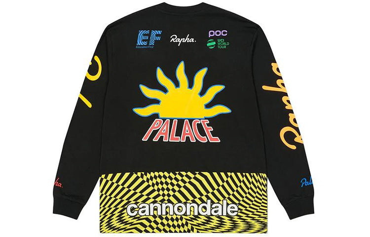 PALACE Rapha Crossover Off Bike Cartoon Pattern Alphabet Long Sleeves Unisex Black P19LS039