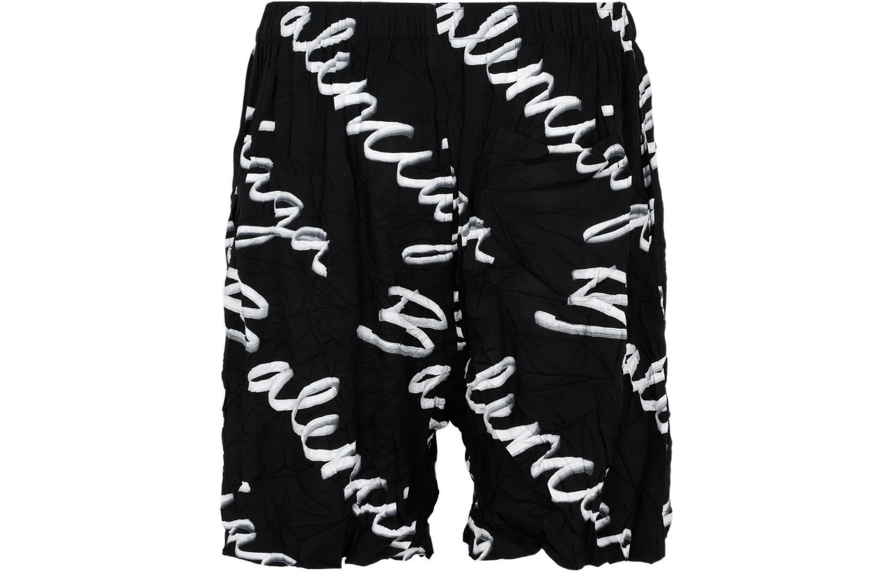 Balenciaga Scribble Logo Bermuda Shorts 'Black' 672410TML131070